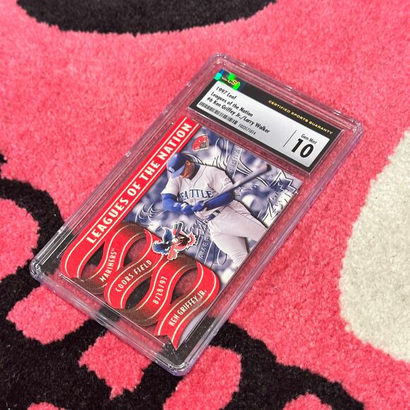 Larry Walker & Ken Griffey Jr – 1997 Leaf Leagues of the Nation CSG 10 Gem Mint - Picture 3 of 6